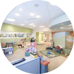 A daycare play room of Children's Minnesota