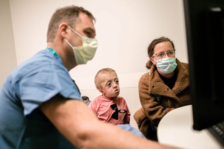 Patient family talking to provider