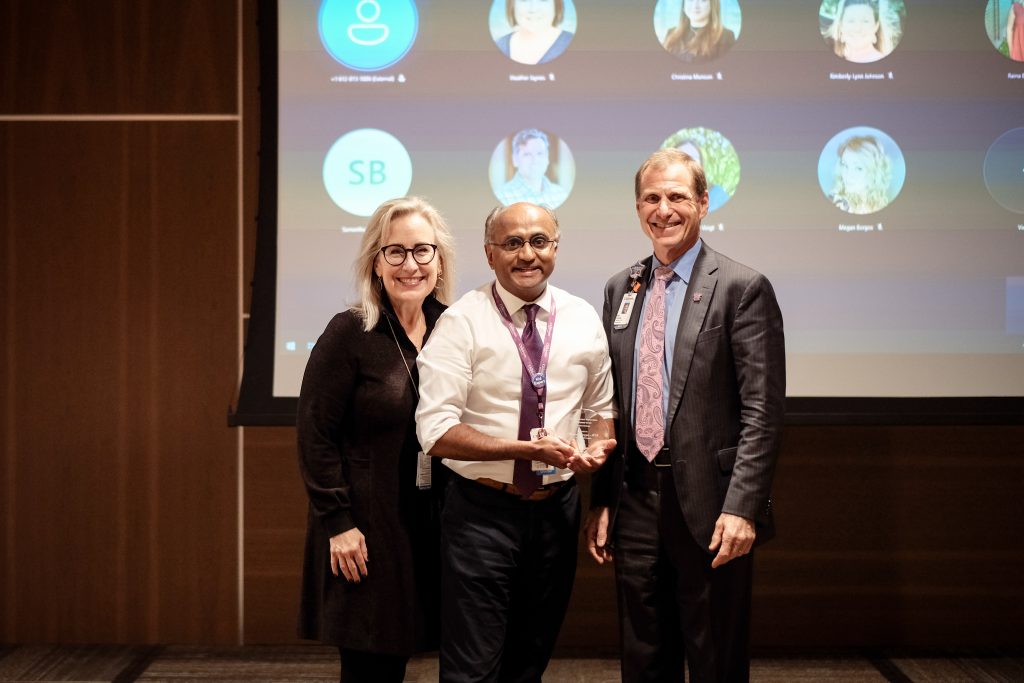 Dr. Thomas George at the award ceremony