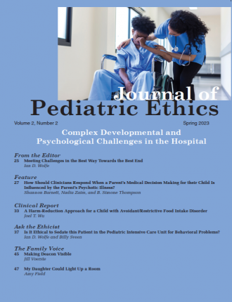 Journal of Pediatric Ethics Spring 2023 issue cover
