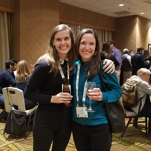 Attendees networking