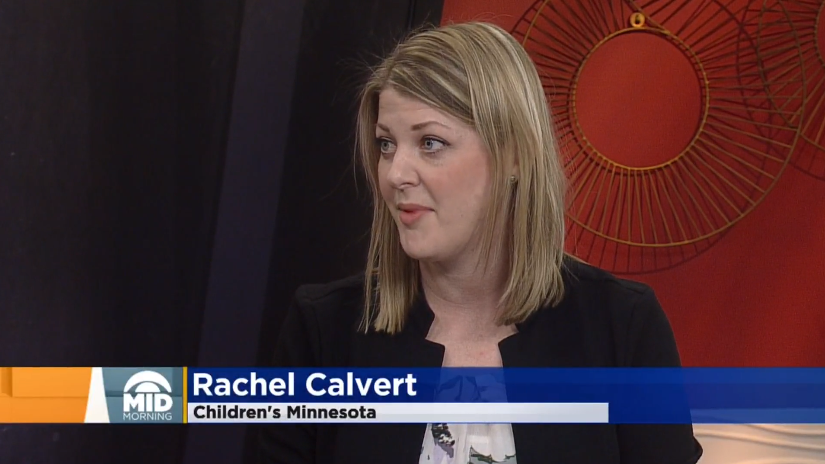 Rachel Calvert on the news talking about child life