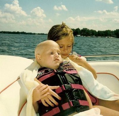 Ty and Ashley on a boat together