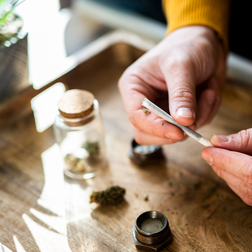adultweed_MB Adult male with marijuana at home
