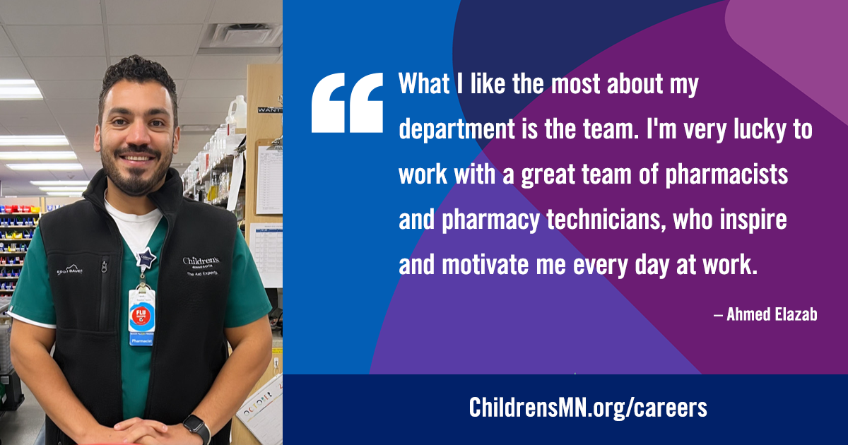 Pharmacist shares his threeyear career experience at Children’s