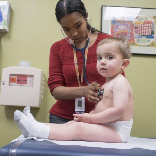 Children's Minnesota patient, little boy at primary care visit