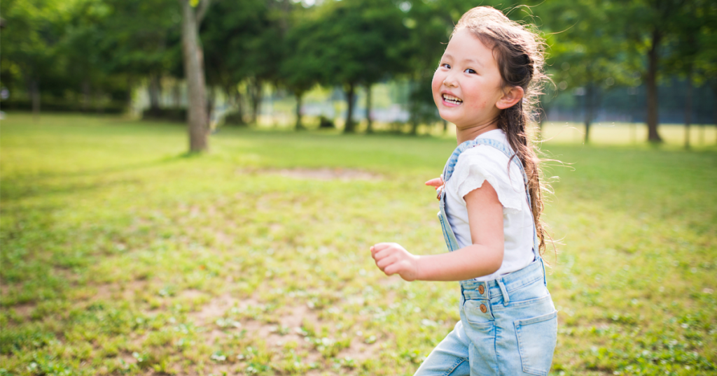 Child running outside
