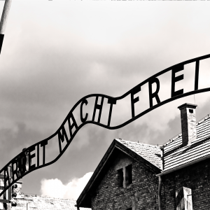 Gates to Auschwitz Birkenau Concentration Camp