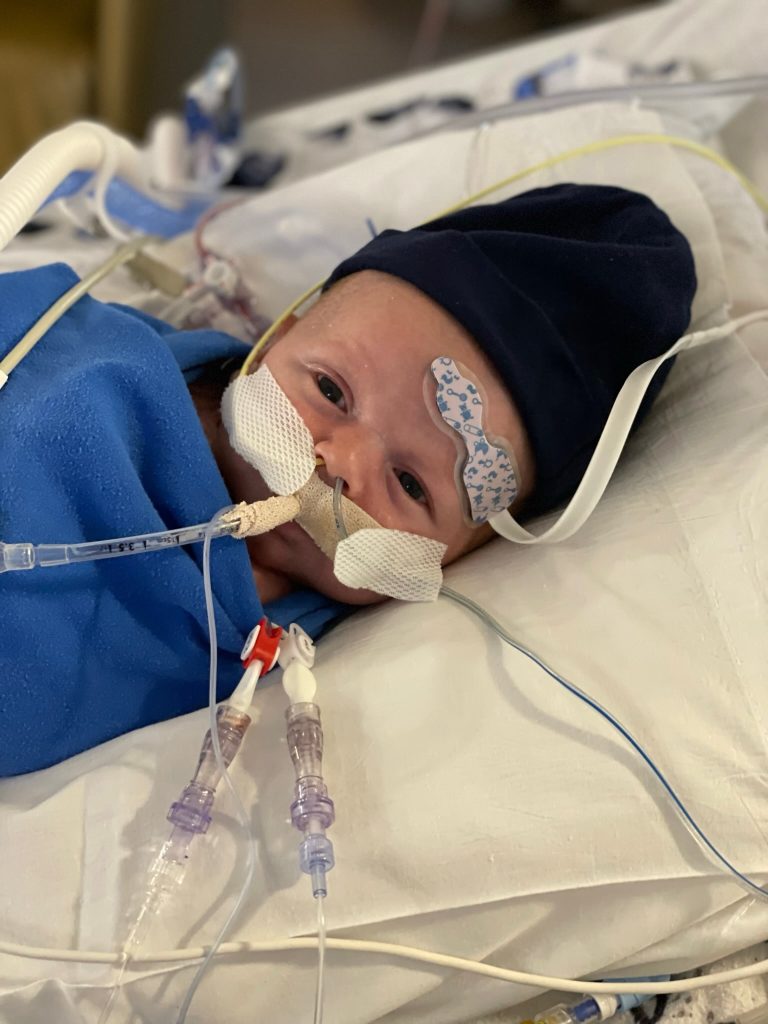 Ollie in the hospital