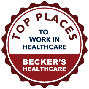 Top places to work in healthcare Becker's badge