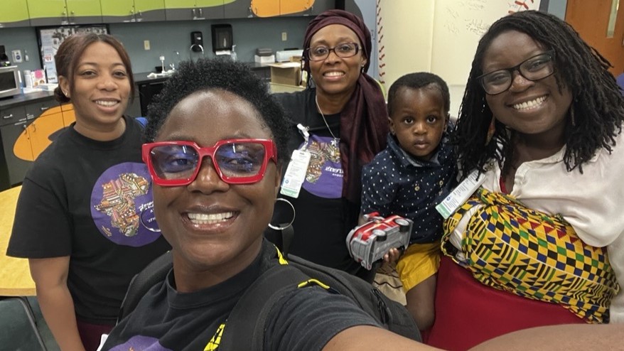 A selfie of several members of the Black Employees Empowerment Network employee resource group.