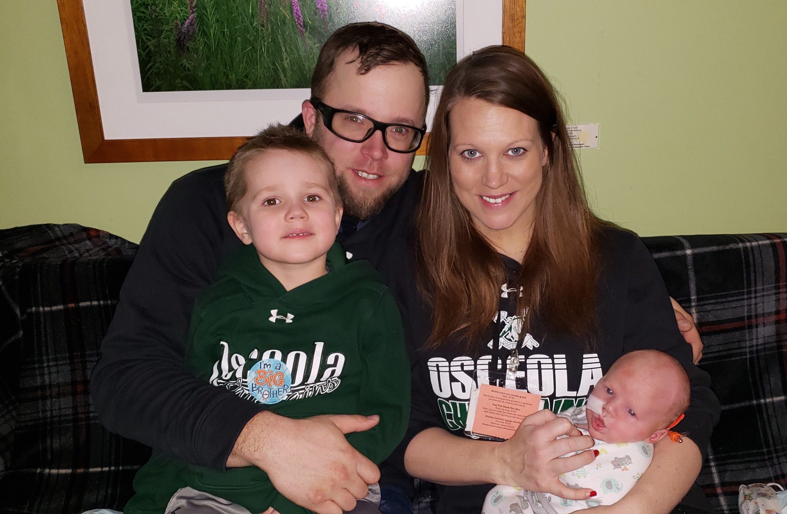 Blake and his family at home