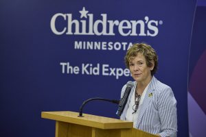 Dr. Emily Chapman speaking at the Beyond the Yellow Ribbon proclamation.