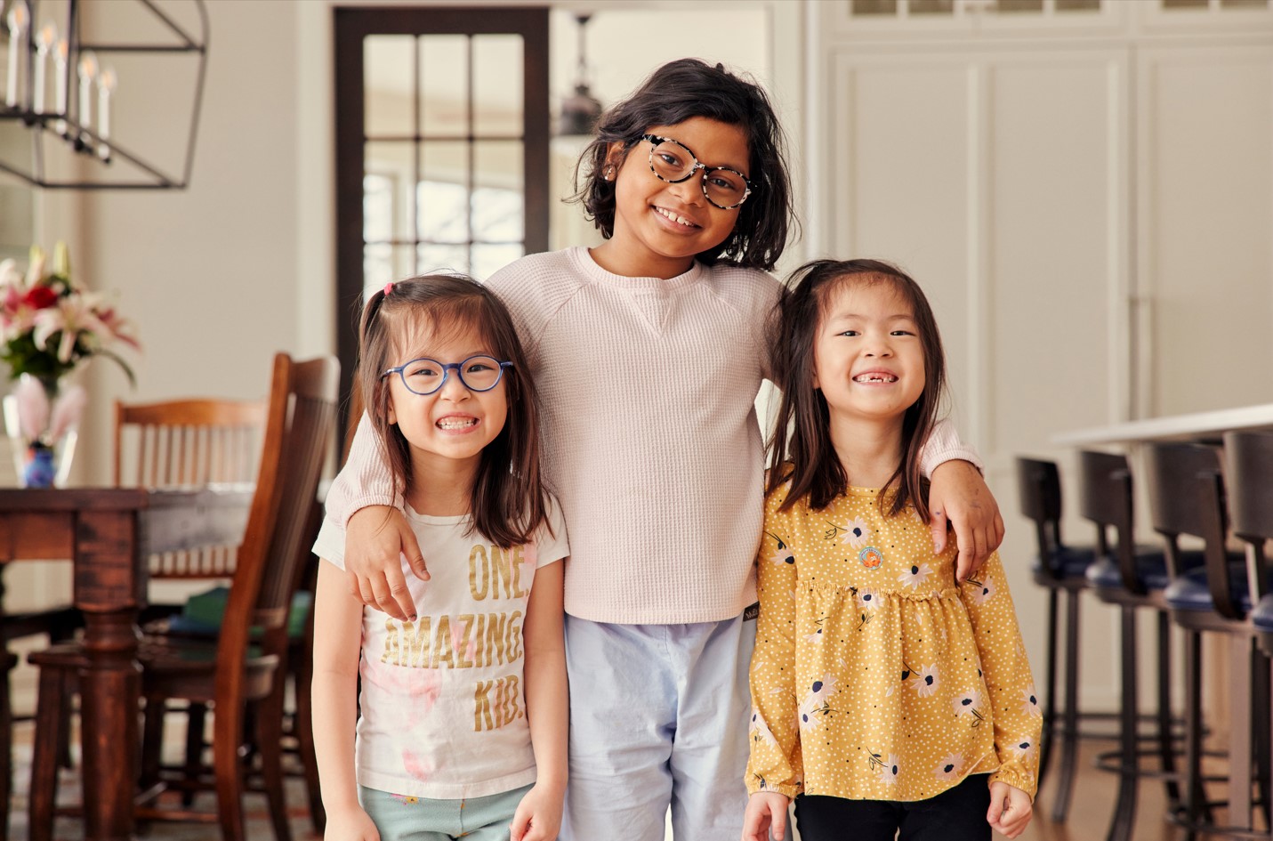 Bhanu, Isla and Eden at home