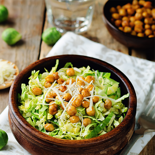 Chickpeas on a salad.