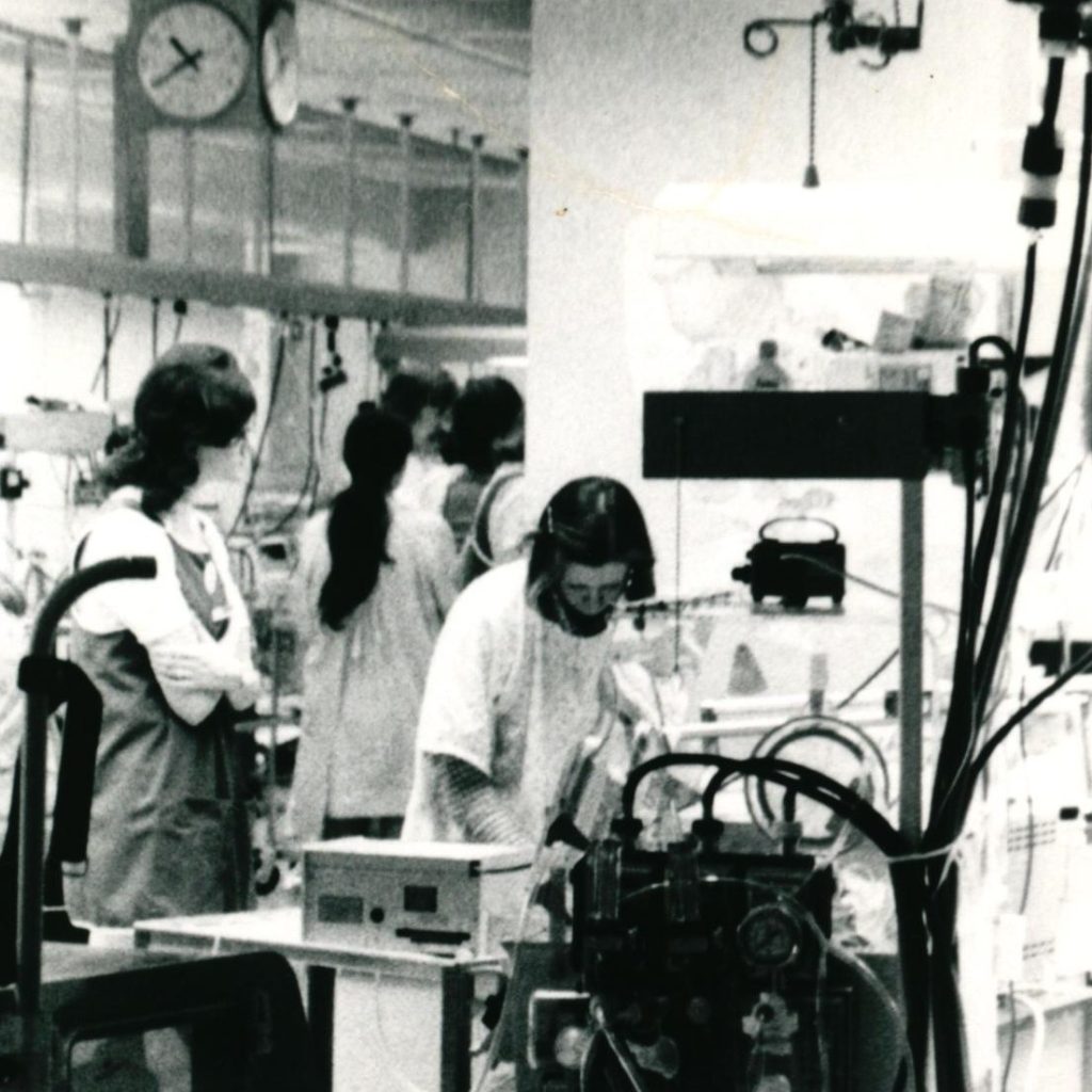 1970s image taken inside the Children's Health Center NICU