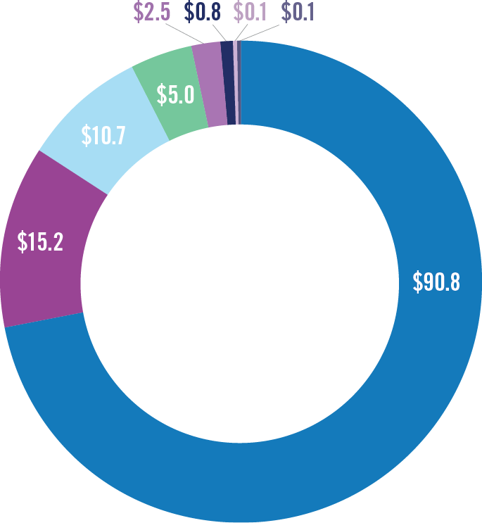 Ring graph of community benefit spending allocation in 2019