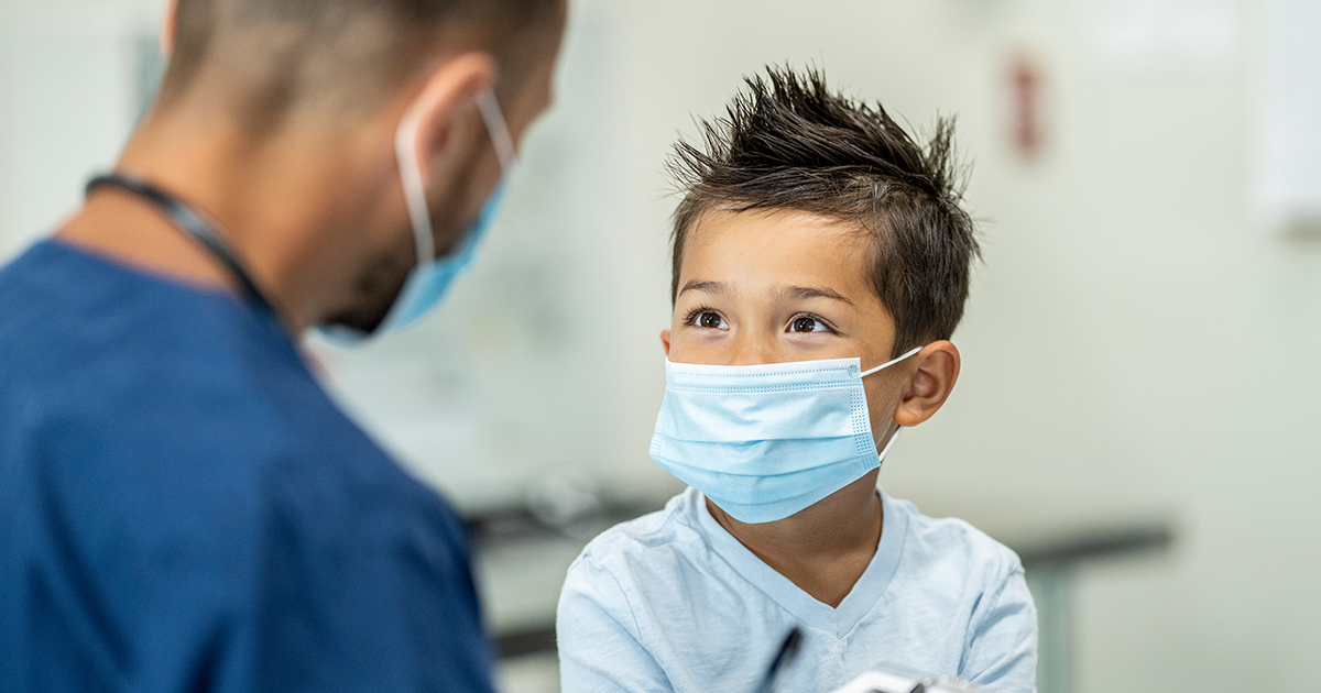 Child wearing mask