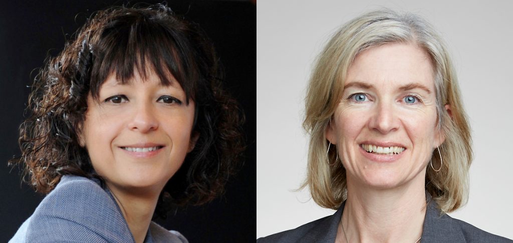 Headshots of Emmanuelle Charpentier and Jennifer Doudna