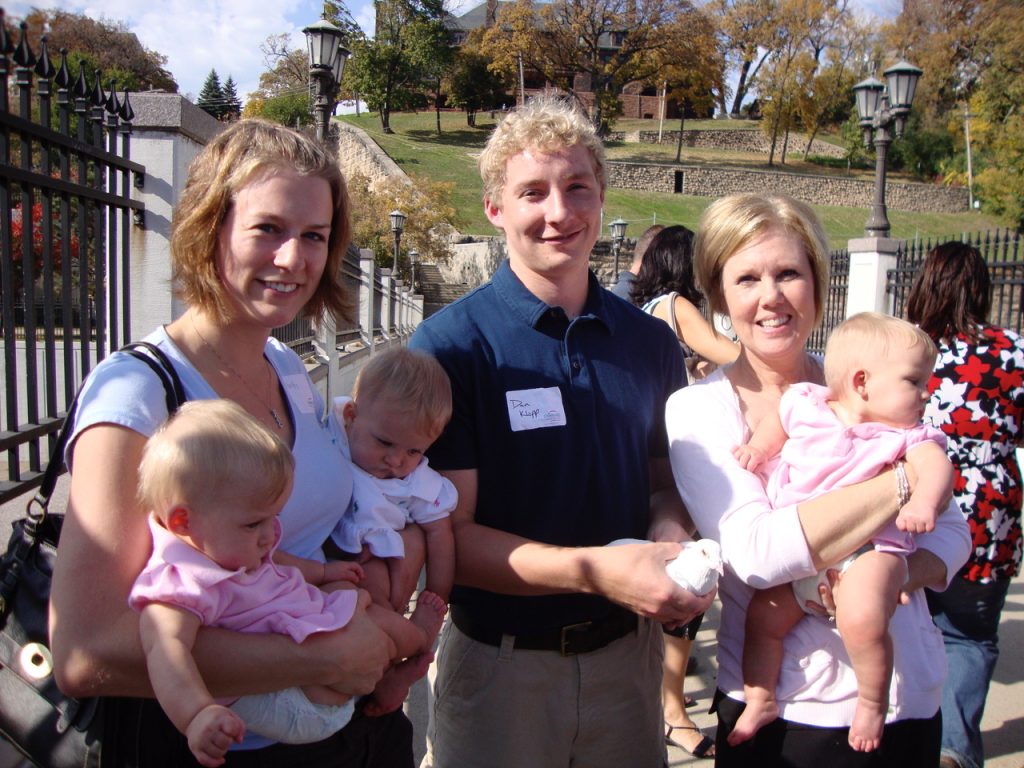 Klopp family with Annette Klein at memorial service