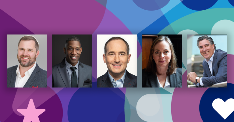Photos of the new Foundation board of directors. From left to right: J.T. Arseniadis, Willie Burton, Brett Edelson, Katie Crosby Lehmann and David Saber.