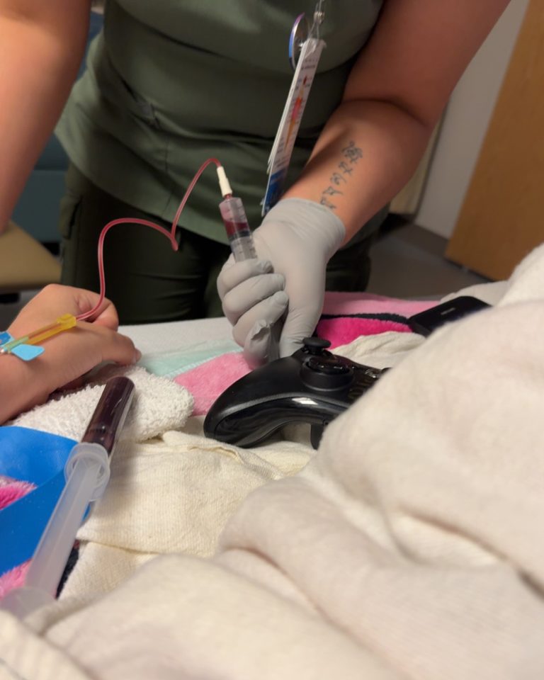 genesis getting blood drawn