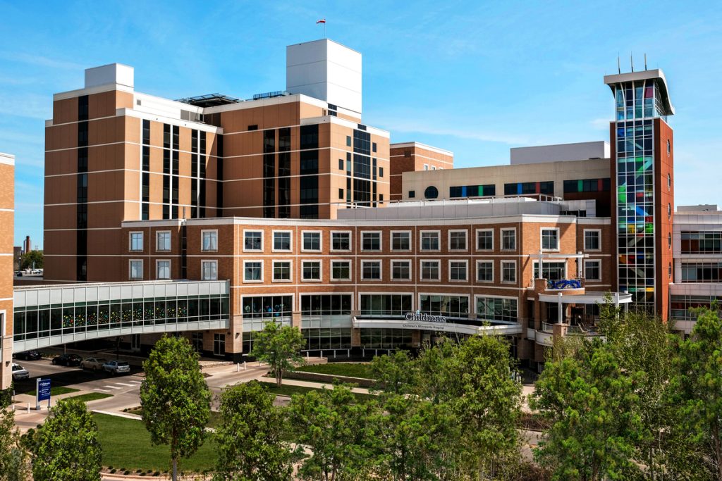 Minneapolis hospital aerial shot