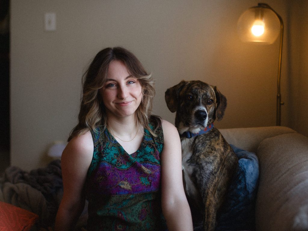 Grace and her dog.