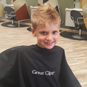 Kid with fresh haircut