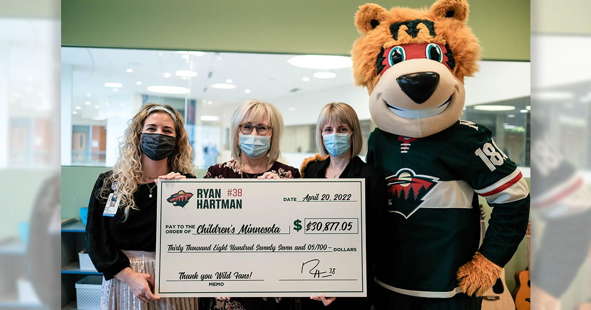 Wild's Ryan Hartman gives fan donations for NHL fine to Children's Minnesota