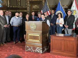 Dr. Goepferd at the governor's order signing
