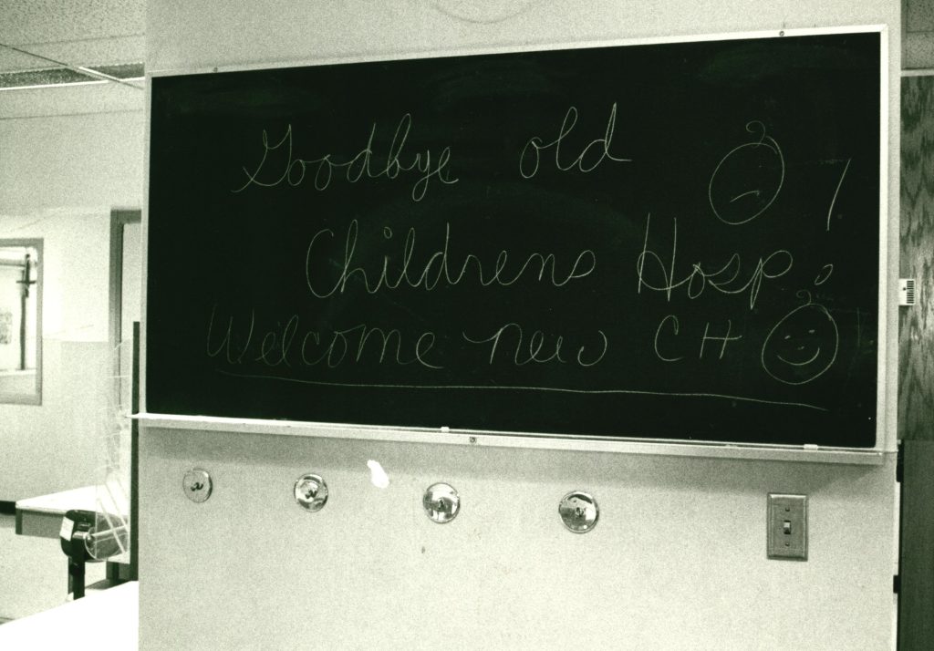 A goodbye message inside the old St. Paul Children’s Hospital, which operated from 1928 to 1979.
