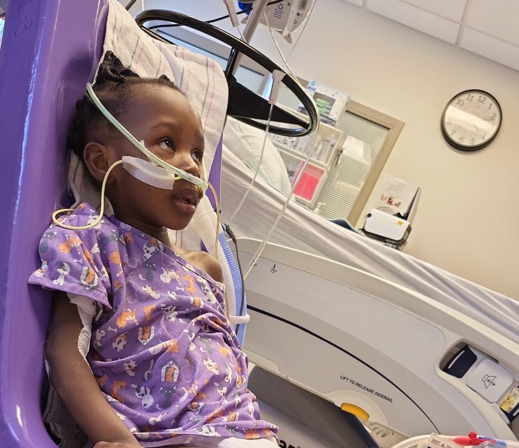 Temi in the hospital.
