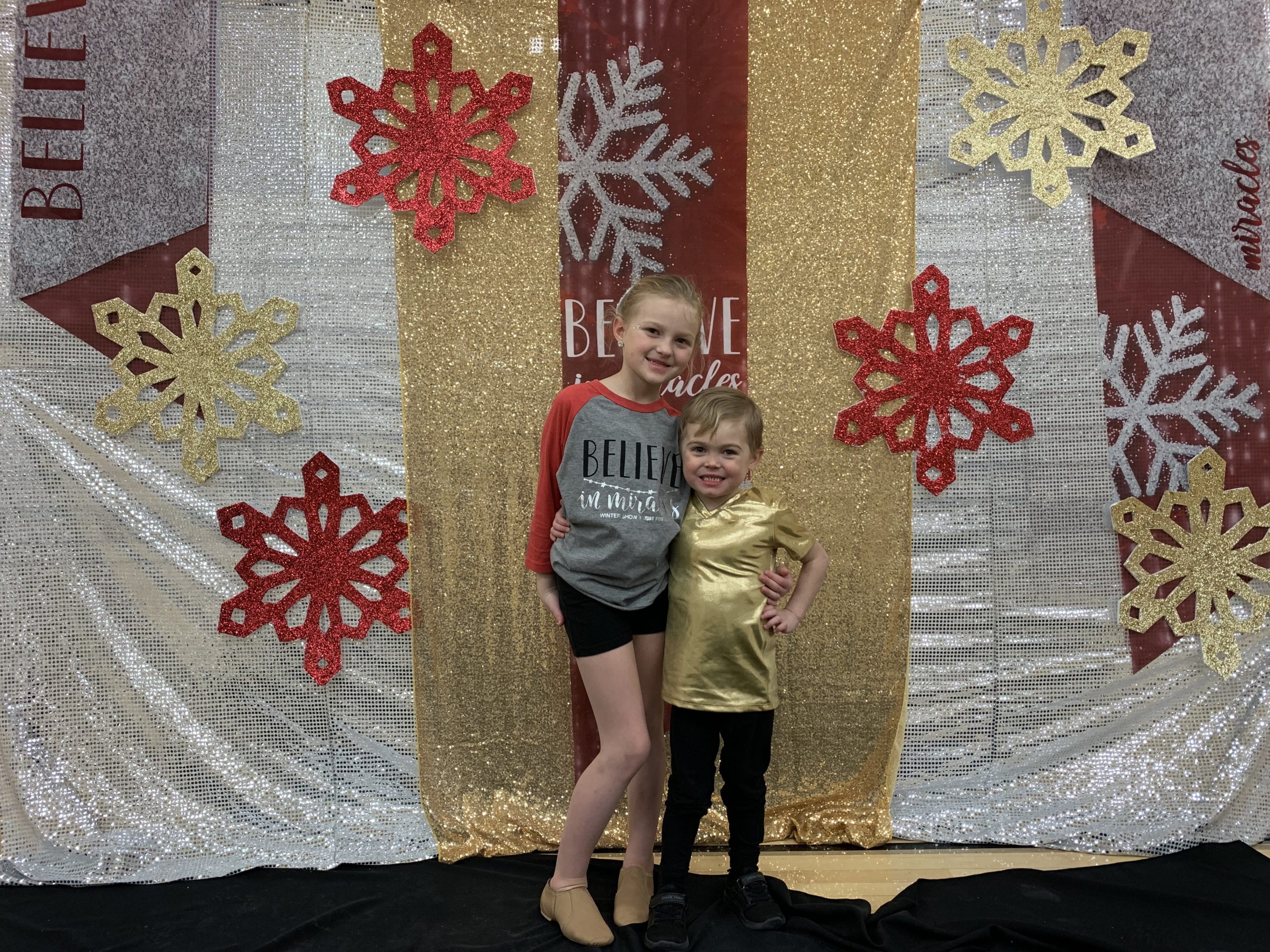 Charlie and his sister at a dance competition