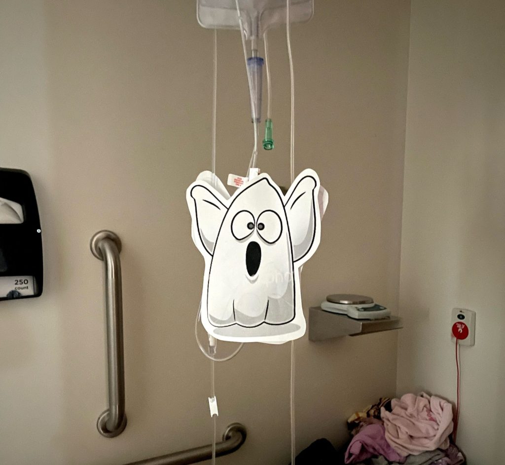 Image of a ghost on an IV