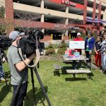 Media interviewing family