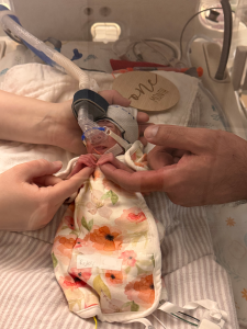 Ruby in the hospital after birth