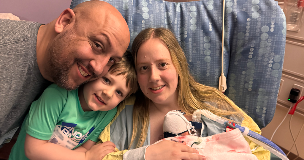 Ruby's family in the hospital