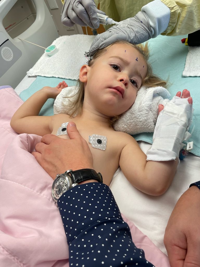 Sydney in a hospital bed