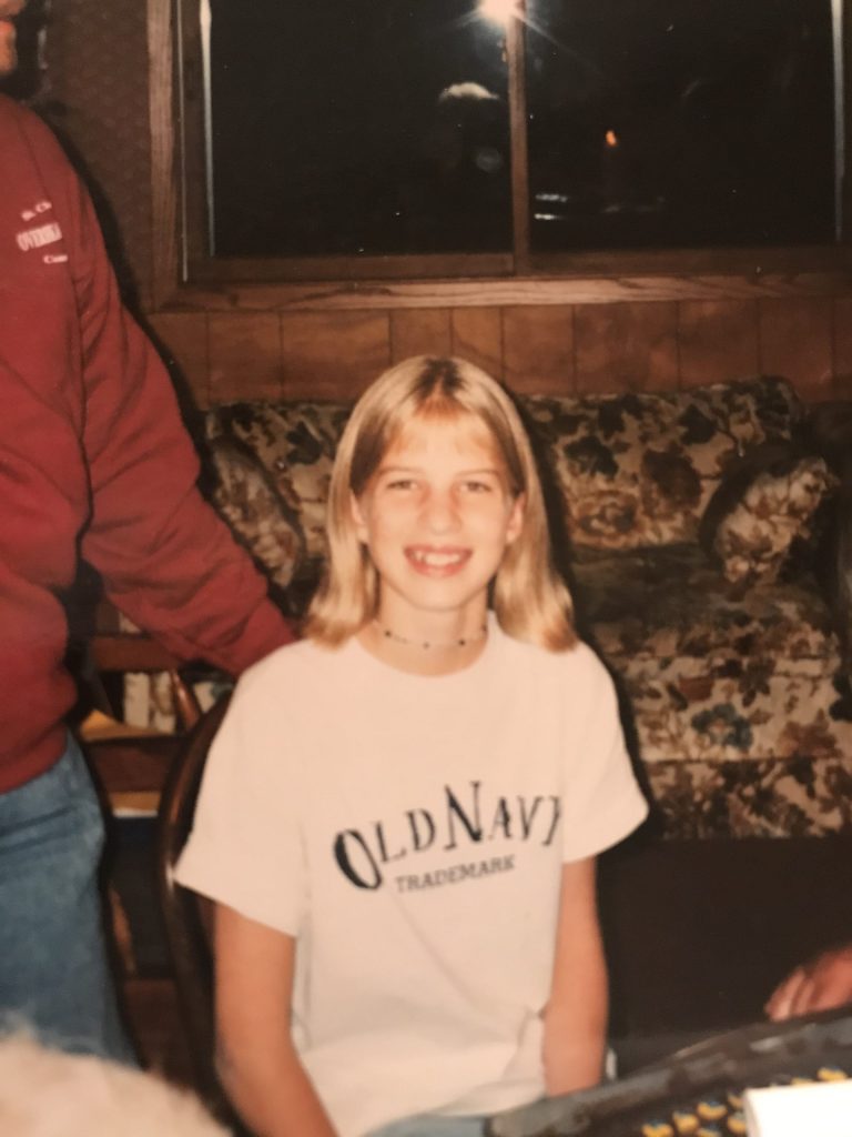 Picture of blonde-haired Kathryn from childhood
