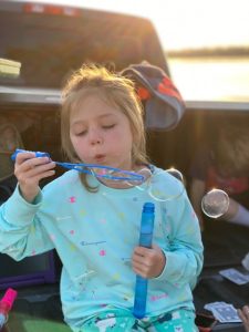 June blowing bubbles