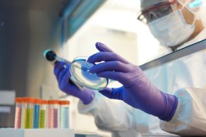Lab tech working