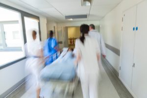 Medical team rushing patient