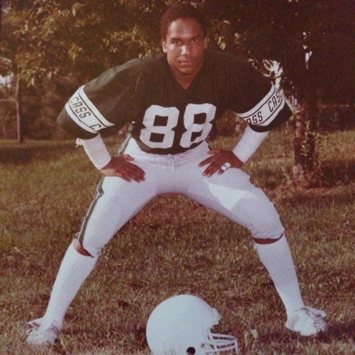 James Burroughs in high school football uniform