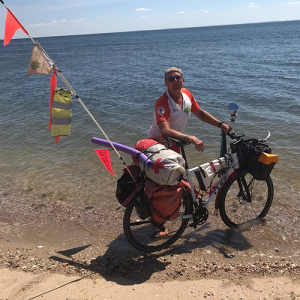Jorg with his bike