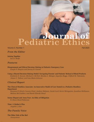 Journal of Pediatric Ethics - fall 2023 cover