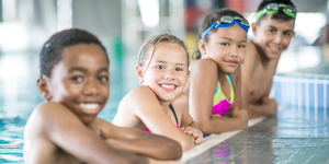 Kids swimming