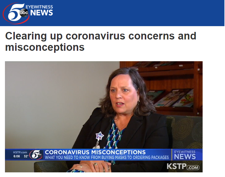 Patsy Stinchfield appears on KSTP to discuss misconceptions about coronavirus
