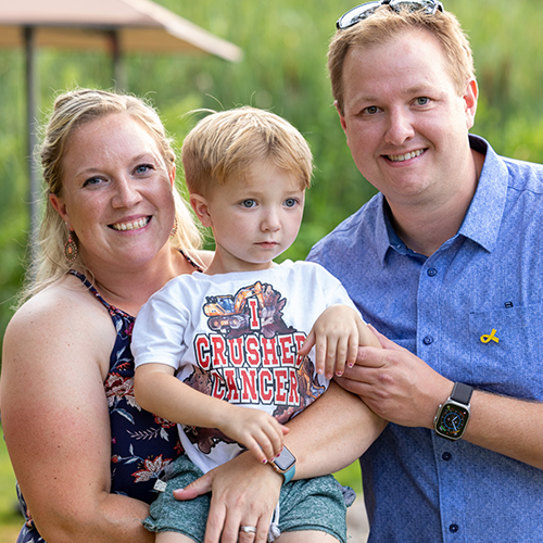 Levi and his parents at their fundraiser