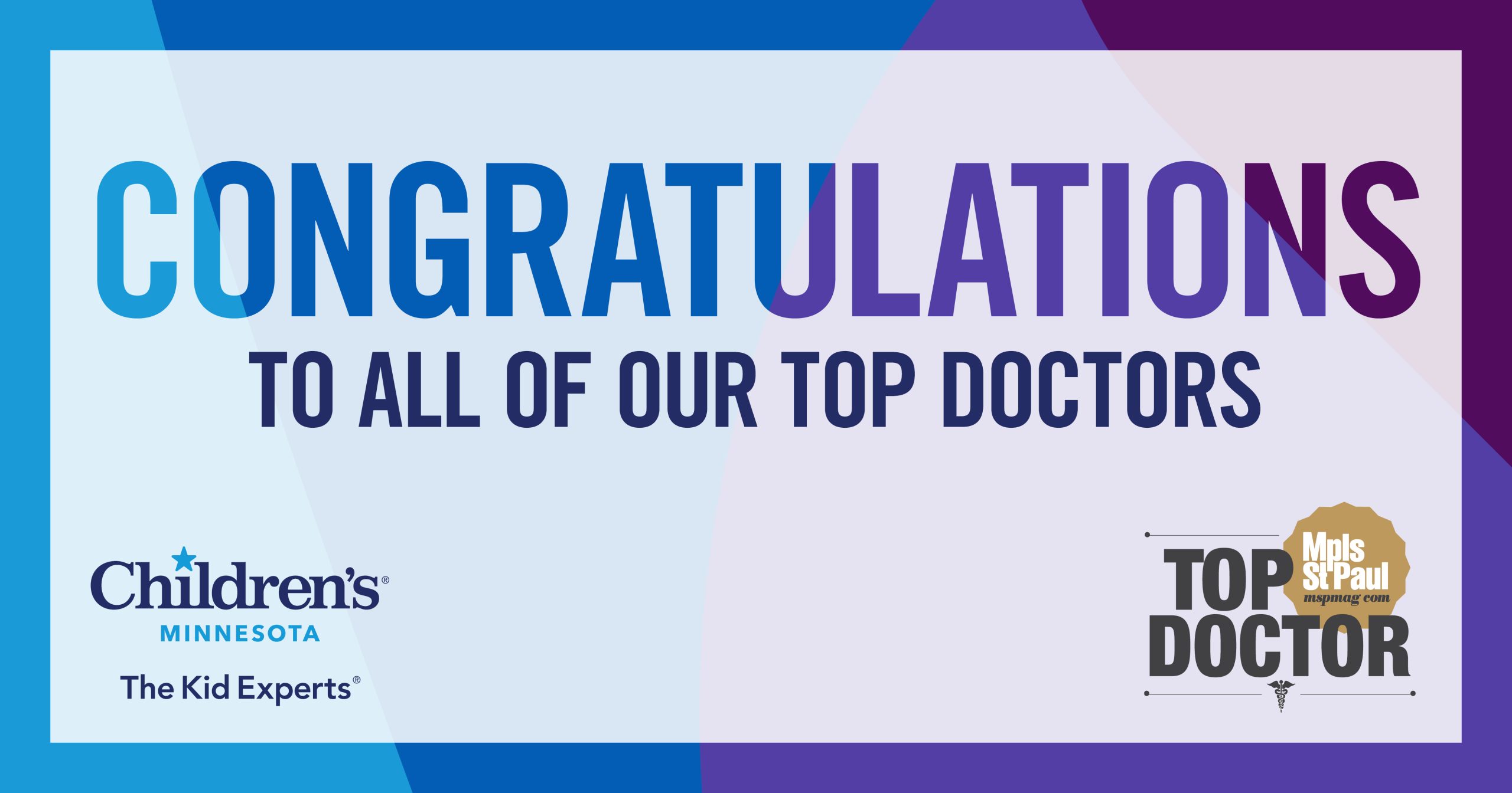 Children’s Minnesota physicians named Top Doctors by Mpls.St.Paul Magazine